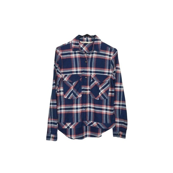 Zara Snap Front Flannel Shirt Plaid Pocketed High Low 100% Cotton Shacket XS - Picture 1 of 8